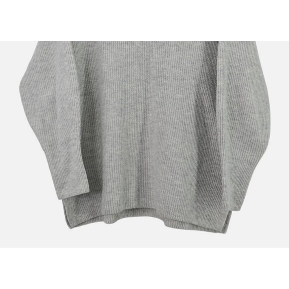 Halogen V-Neck Sweater Ribbed Cozy Lond Sleeve Gray Size 1 - Picture 4 of 9